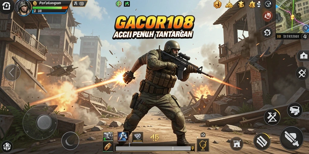 Tangkapan layar menunjukkan momen aksi intens dalam GACOR108.