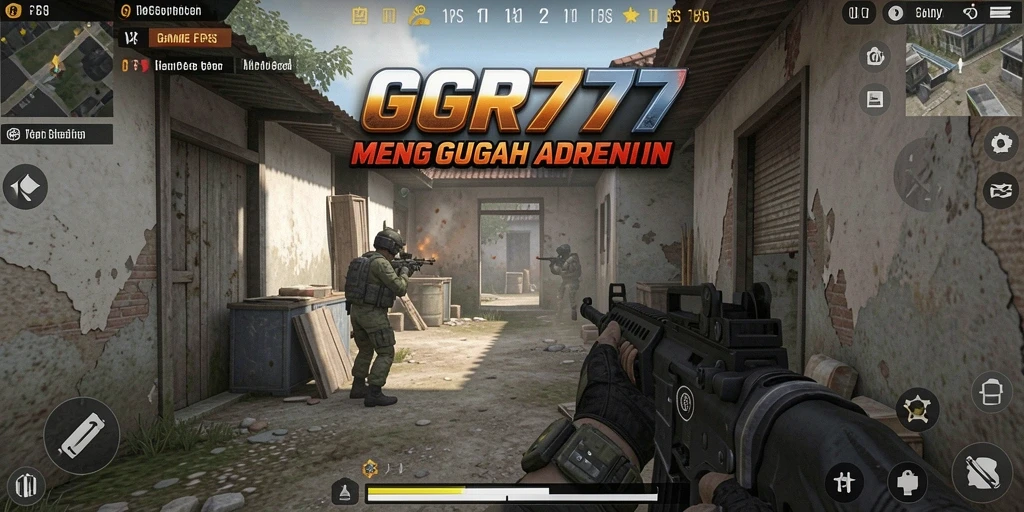 Tangkapan layar menampilkan aksi intens dalam gameplay FPS GGR777.