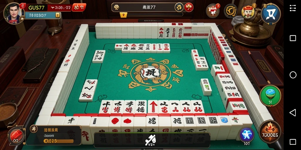 Tampilan menakjubkan dari gameplay Mahjong di GUS77.