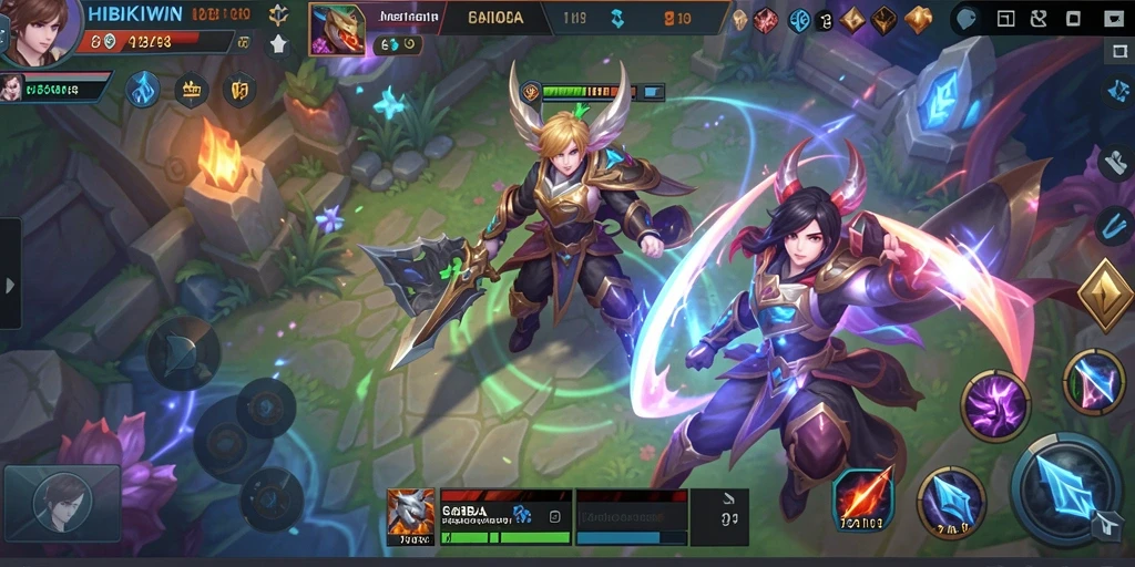 Tangkapan layar gameplay HIBIKIWIN yang mendebarkan dan penuh aksi.
