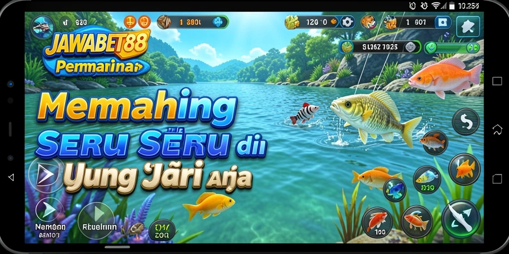 Screenshot gameplay JAWABET88 menampilkan aksi memancing yang seru.