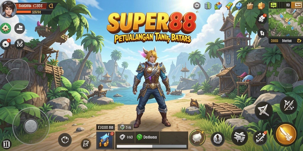 Tangkapan layar dari gameplay petualangan Open World yang mendebarkan di SUPER88.