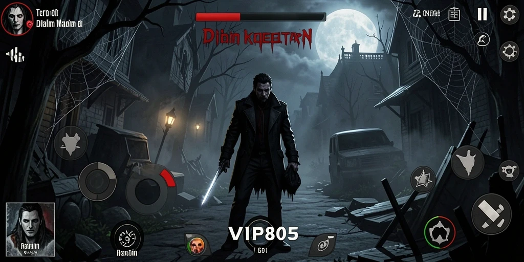 Tampilan gameplay mencekam di dalam kegelapan.