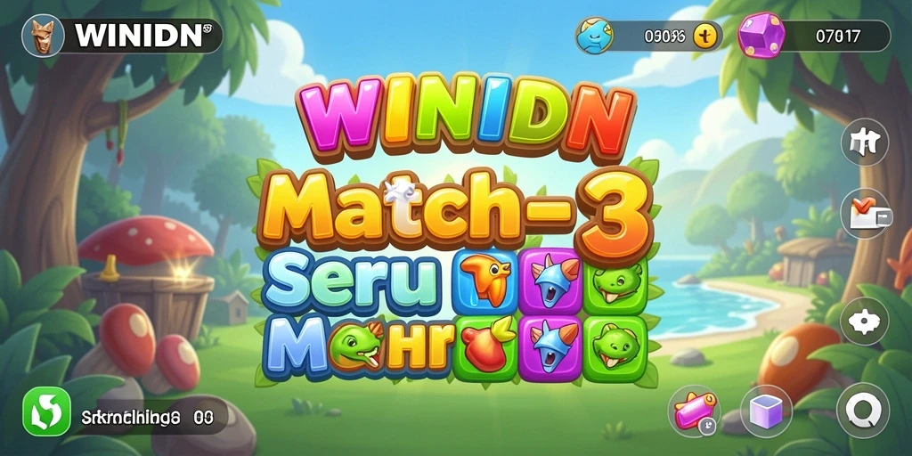 Tampilan gameplay seru dalam WINIDN dengan warna-warni menarik.